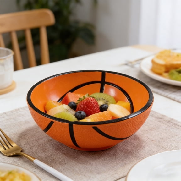 Personalized Portable Basketball-Shaped Toy Ornament Bowl - Material With Smooth Glossy Surface, Lightweight & Drop-Resistant, Hemispherical Space For Snacks & Small