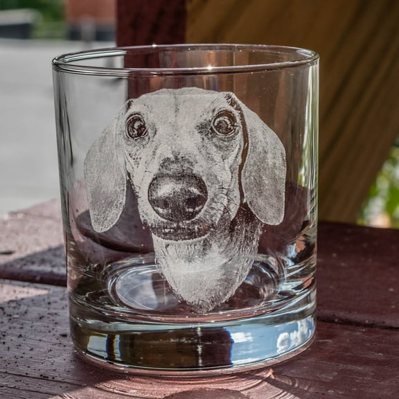 Personalized Portrait Whiskey Glass, Custom Rocks Glass with Picture for Dad or Grandpa