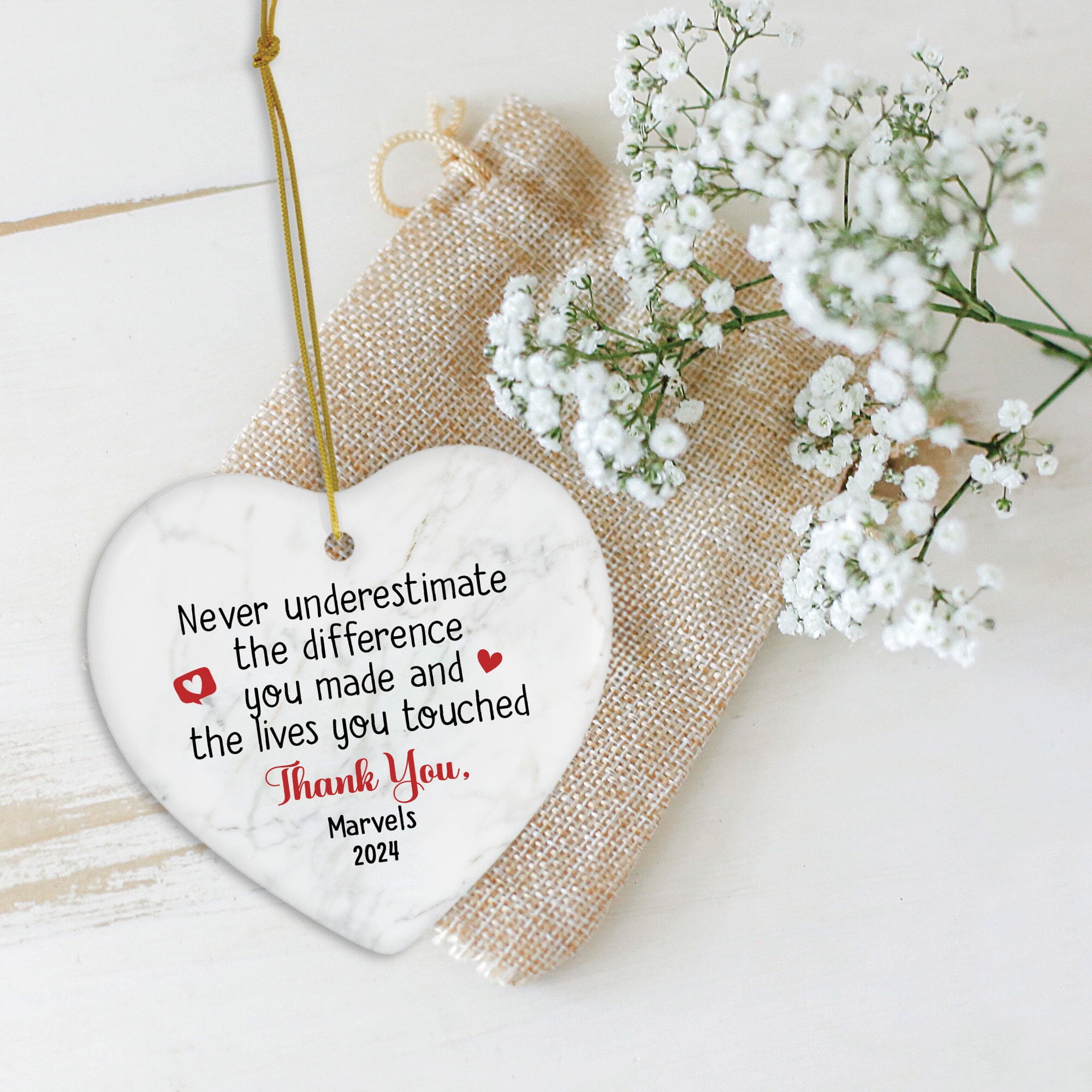 Thinking. Thanks Personalized Positive Quote Ornament, Thinking Of You Gift, Tough Times ...