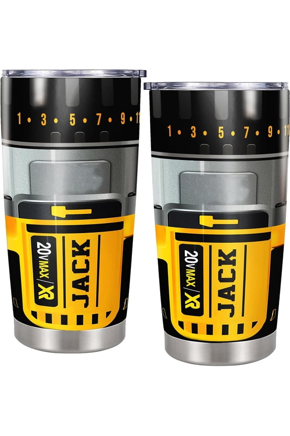 Personalized Power Tool Tumbler Travel Coffee Mug Insulated Cup with Lid Stainless Steel 20oz 30oz Mechanic Gifts for Men Dad Husband Fathers day Birthday