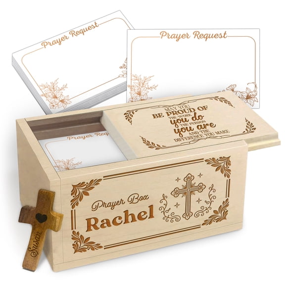 Personalized Prayer Box for Women – Maple Wood with Custom Name – Prayer Requests Box for Home or Office – Great Gift for Moms, Teachers, or Memorials