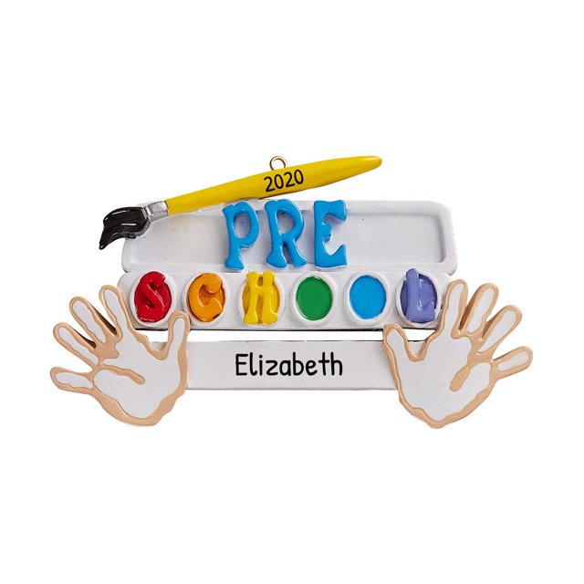 Personalized Preschool Ornament First Day of Pre K, Toddler Ornaments