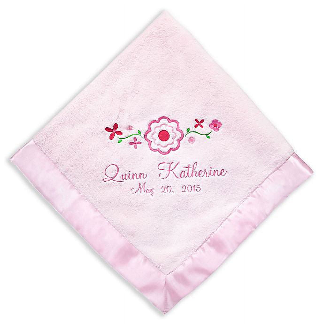 Personalized Pretty Flowers Cream Baby Blanket