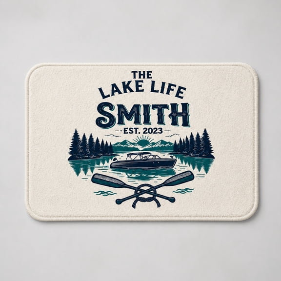 Personalized Printed Doormat with Non-Slip Backing, Custom Name Text Entry Mat, 15.7 x 23.6 or 19.7 x 31.5 in