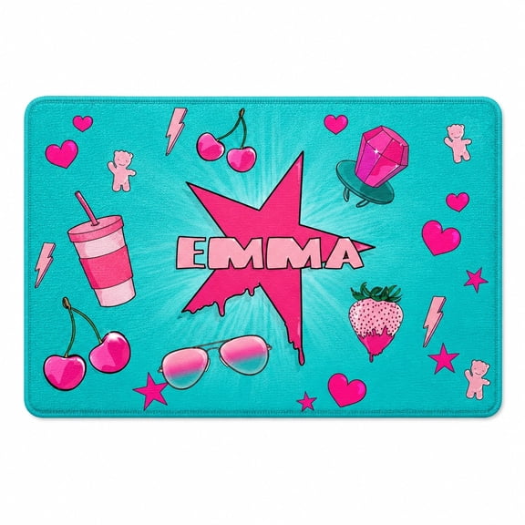 Personalized Printed Doormat with Non-Slip Backing, Custom Name Text Entry Mat, 15.7 x 23.6 or 19.7 x 31.5 in