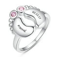 thumbnail image 1 of Personalized Promise Rings 2 Simulated Birthstones Name Rings for Couples Mothers Name Rings for Women, 1 of 5