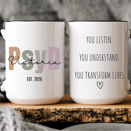 Personalized PsyD Mug Psychologist Graduation Gift Doctor Of Psychology Gift Licensed List