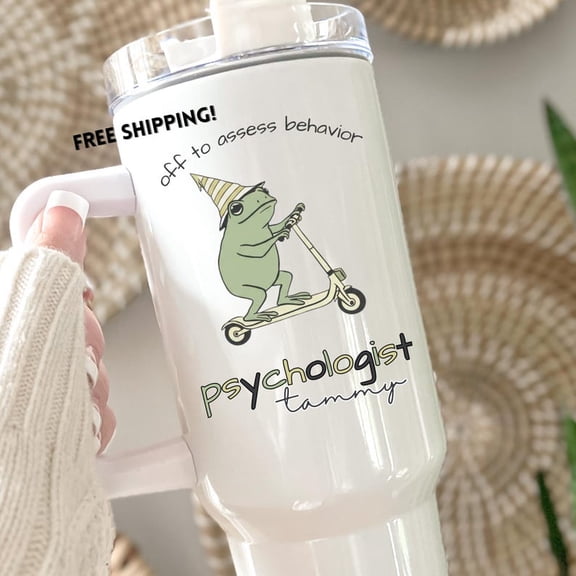 Personalized Psychologist Tumbler - Off to Assess Behavior Cup Funny Gift For Graduation , 40 Oz