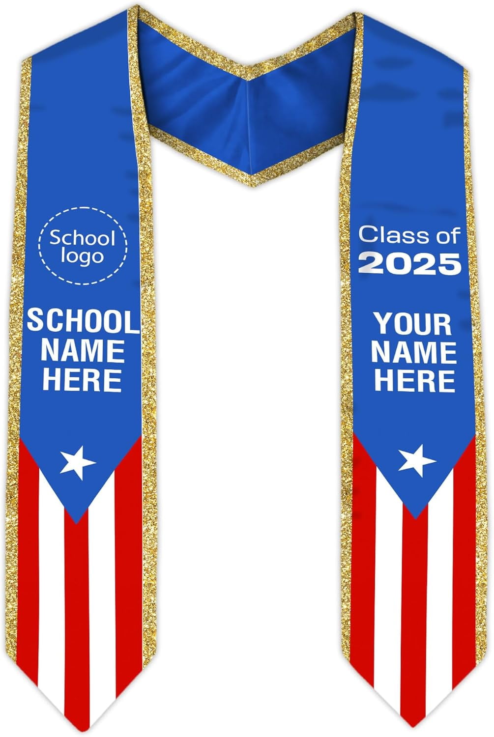 Personalized Puerto Rican Graduation Stole, Puerto Rican Graduation ...
