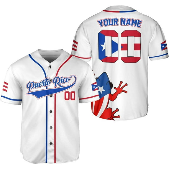 Personalized Puerto Rico Baseball Shirt - Custom Team Name, Puerto Rican Baseball Jersey for Men (2XL)