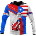 thumbnail image 1 of Personalized Puerto Rico Flag 3D Shirt - Unisex Adults - Red - Short Sleeve - Crew Neck - Modern - Polyester Blend - Fade Resistant - Size L (ZipHoodie, XL), 1 of 10