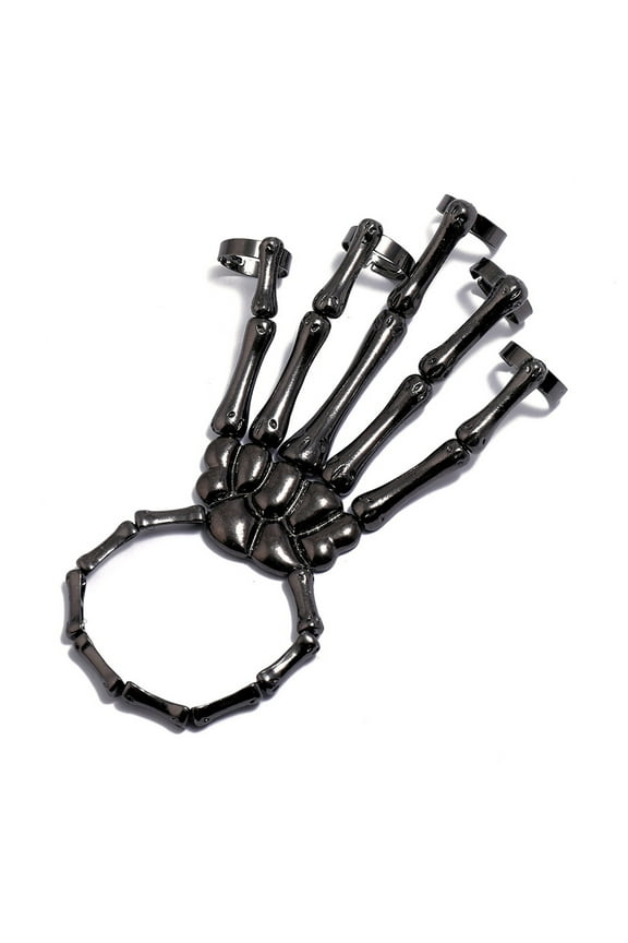 Personalized Punk Skeleton Hand Adjustable Five Finger Diy Decoration Black office supplies, 1Pc Bracelet Office&Craft&Stationery, Black