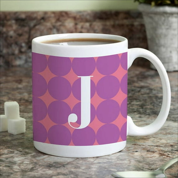 Personalized Purple Polka Dots Coffee Mug
