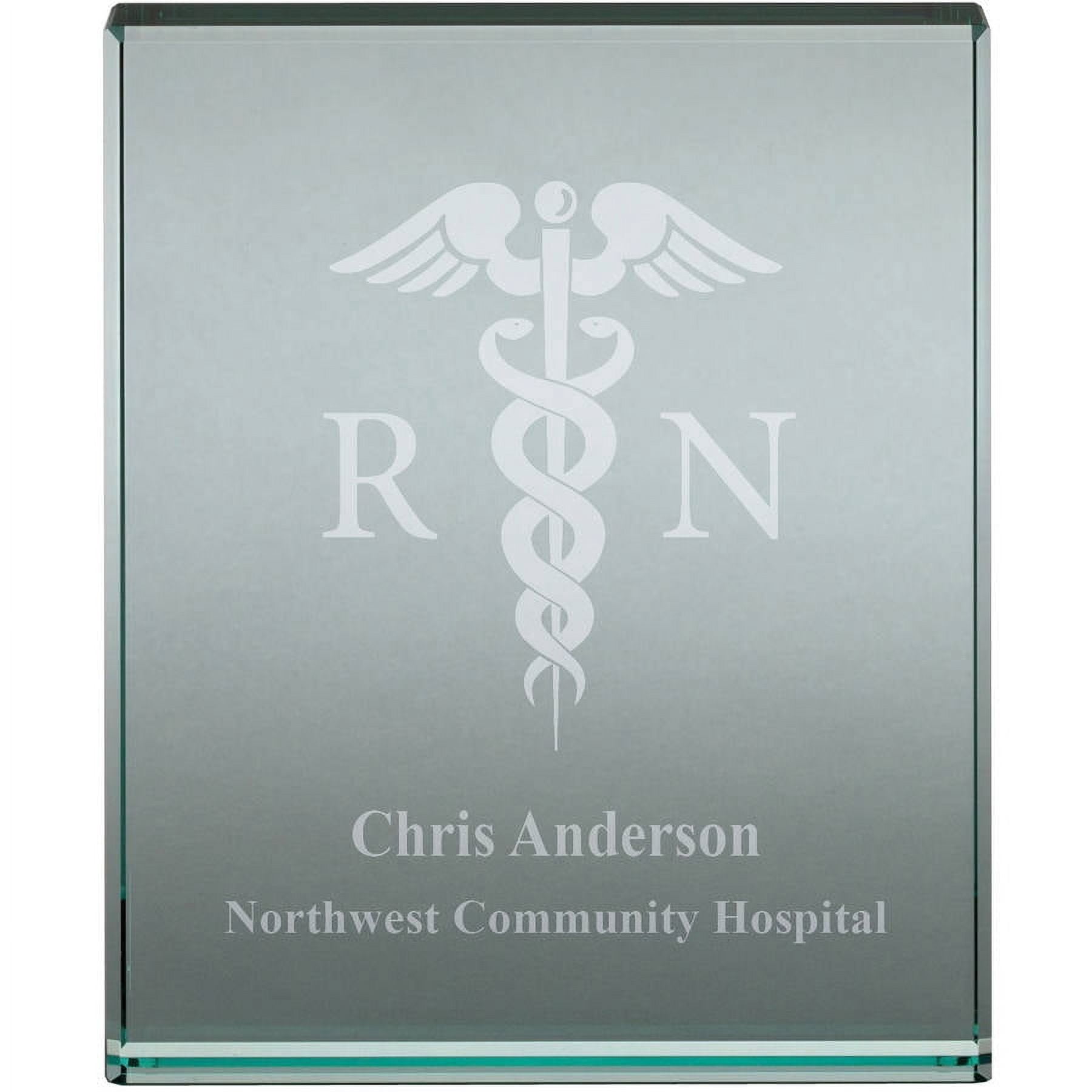 Personalized RN 4" x 5" Glass Keepsake
