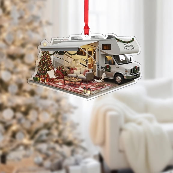 Personalized RV Camper Ornament: Custom Acrylic Camping Keepsake