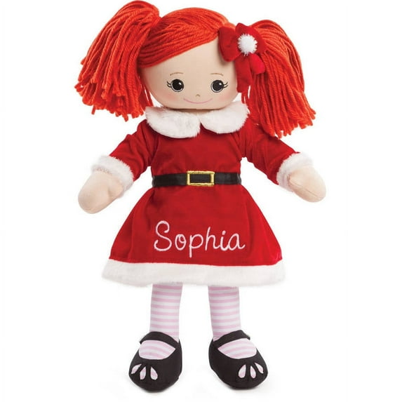 Personalized Rag Doll With Santa Dress