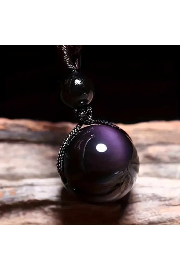 Personalized Rainbow Obsidian Necklace with Pendant High Quality Gift Option