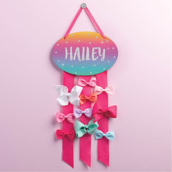 Personalized Rainbow Sparkles Bow Holder