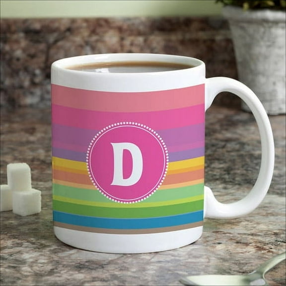 Personalized Rainbow Stripes Coffee Mug