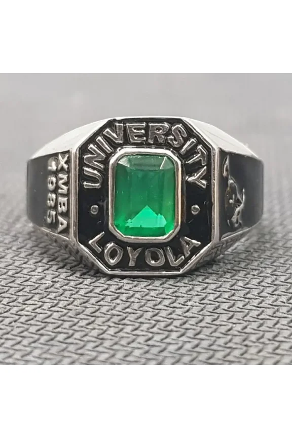 Personalized Rectangle Shape Customized Name And Inside Engraved Looking Unique For Men High School Class Ring 925 Sterling Silver