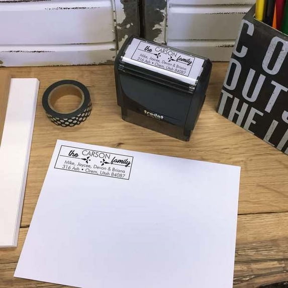 Personalized Rectangular Self-Inking Rubber Stamp - Carson