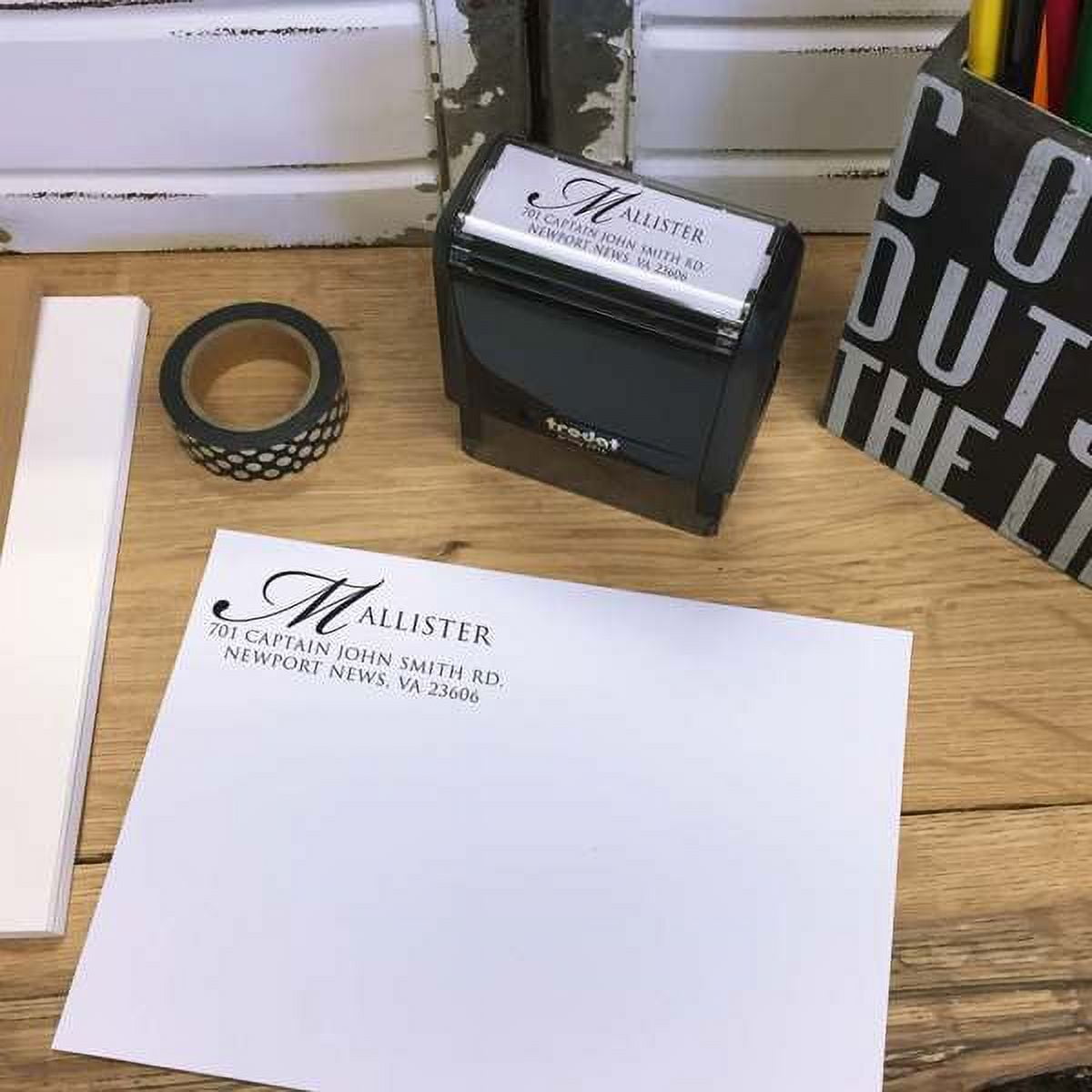 Personalized Rectangular Self-Inking Rubber Stamp - Champlin