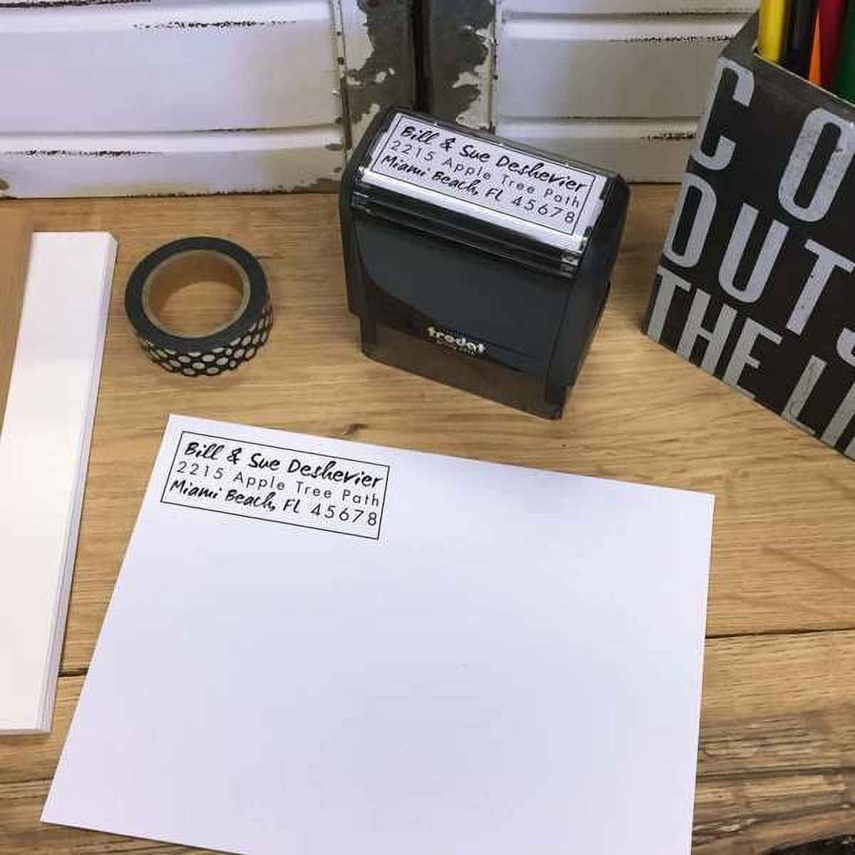 Personalized Rectangular Self-Inking Rubber Stamp - The Deshevier