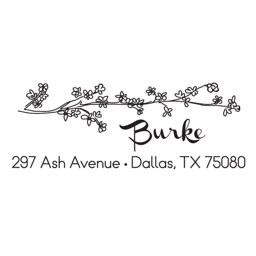 Personalized Rectangular Self-Inking Stamp - The Burke Flowers