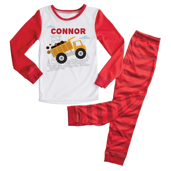 Personalized Red Truck Boys' Toddler Pajamas - 2T, 3T, 4T, 5/6T