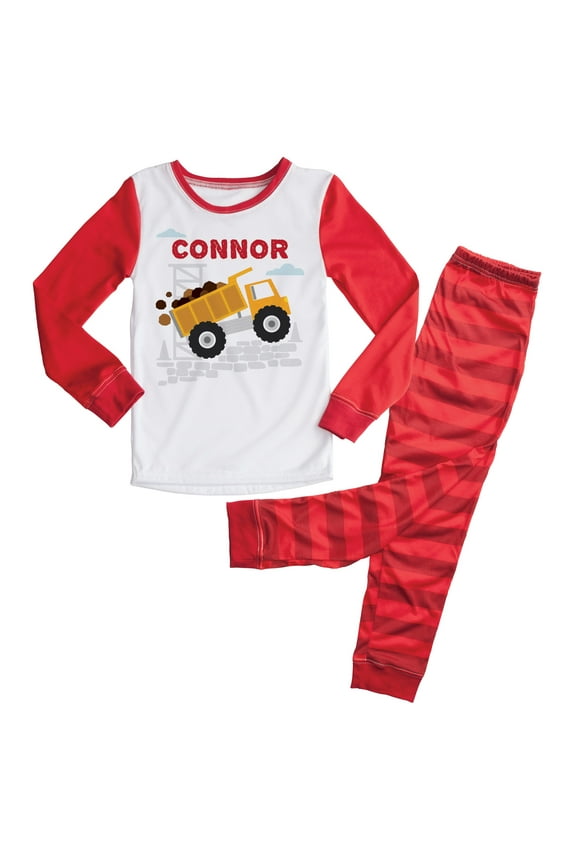 Personalized Red Truck Boys' Toddler Pajamas - 2T, 3T, 4T, 5/6T