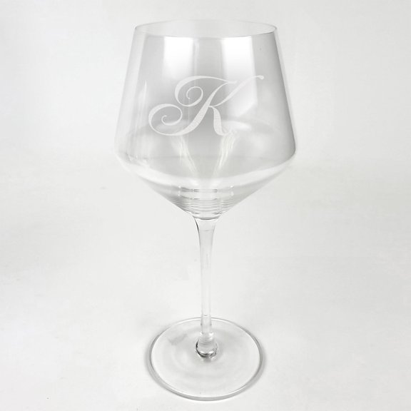 Personalized Red Wine Glass With Initial
