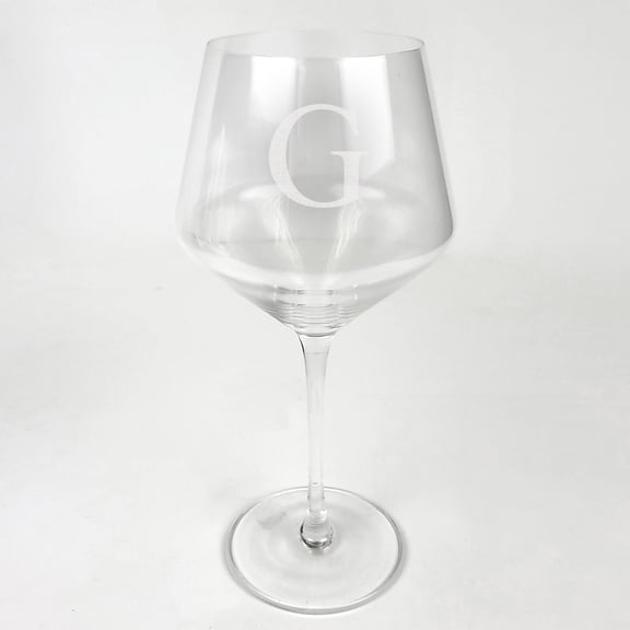 Personalized Red Wine Glass With Initial