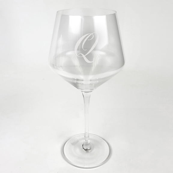 Personalized Red Wine Glass With Initial