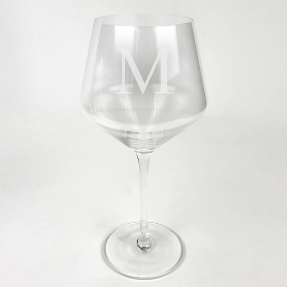 Personalized Red Wine Glass With Initial