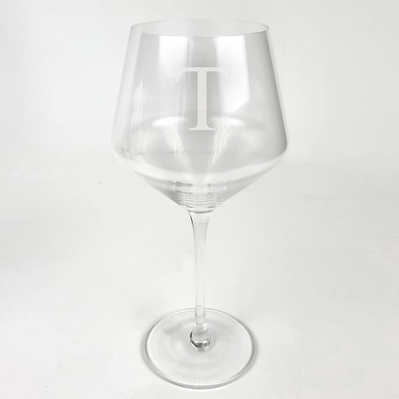 Personalized Red Wine Glass With Initial