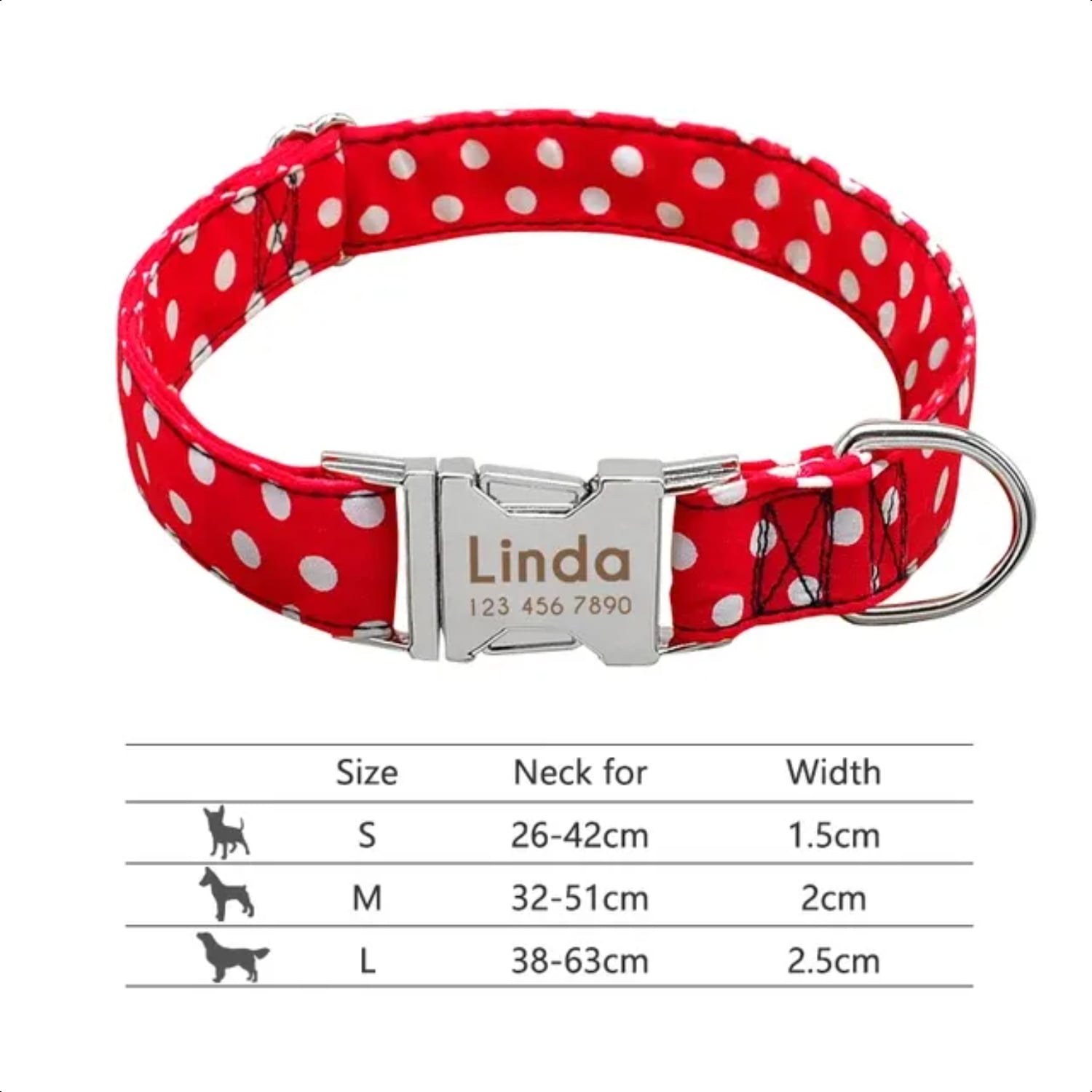 Personalized Reflective Durable Nylon Dog Collar with Customized