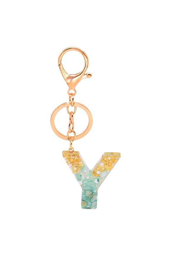 Personalized Resin Keychain Translucent Letter Charm Customizable Key Ring