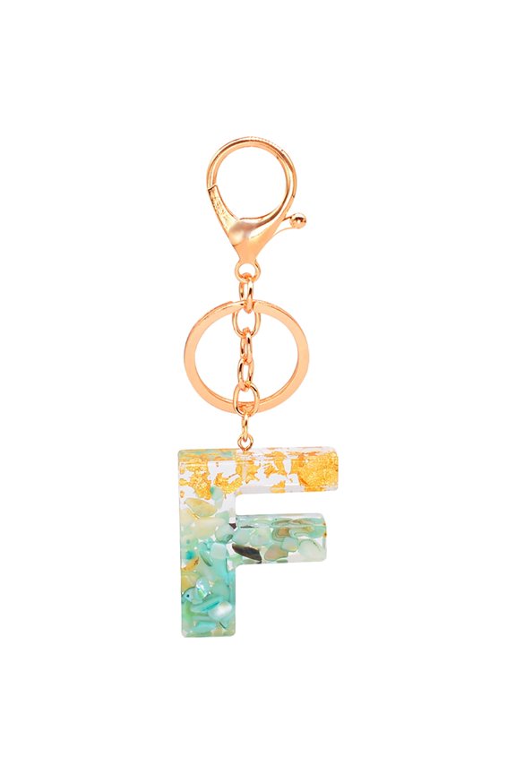 Personalized Resin Keychain Translucent Letter Charm Customizable Key Ring
