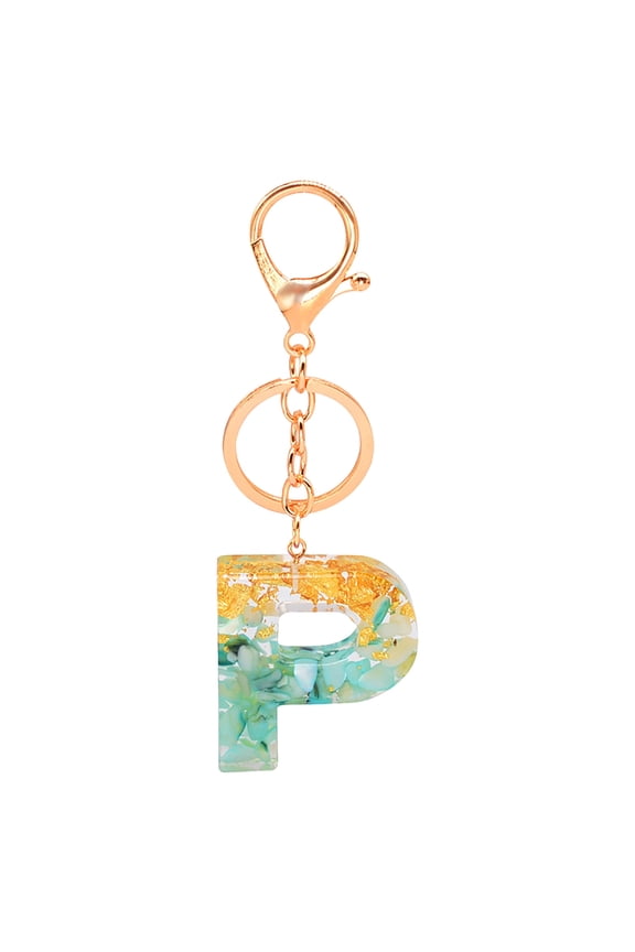 Personalized Resin Keychain Translucent Letter Charm Customizable Key Ring