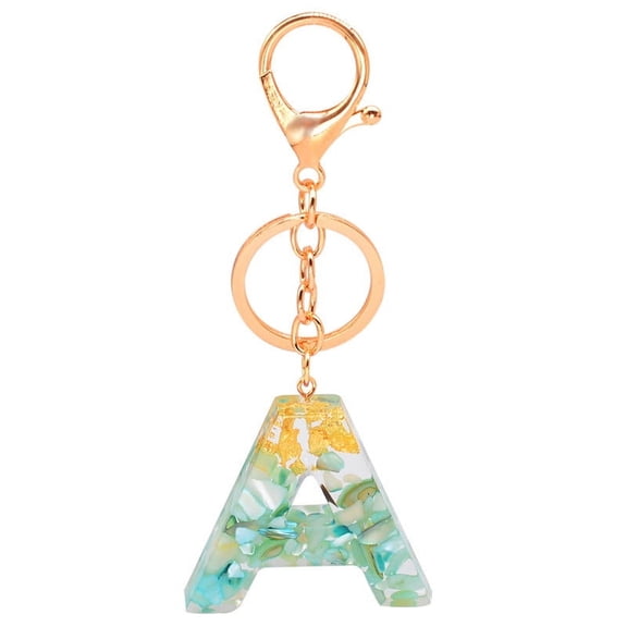 Personalized Resin Keychain Translucent Letter Charm Customizable Key Ring