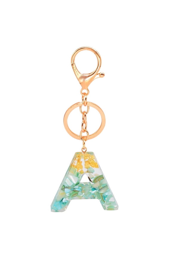 Personalized Resin Keychain Translucent Letter Charm Customizable Key Ring
