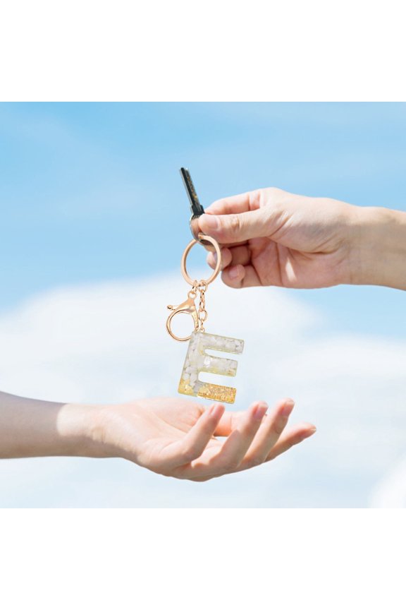 Personalized Resin Letter Keychain Colorful Translucent Pendant for Women Girls