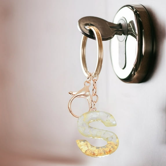 Colorful Letter Keychain | Translucent Resin Pendant Keychains | Stylish Letter Design | Unique Accessory | Durable and Lightweight Key Ring