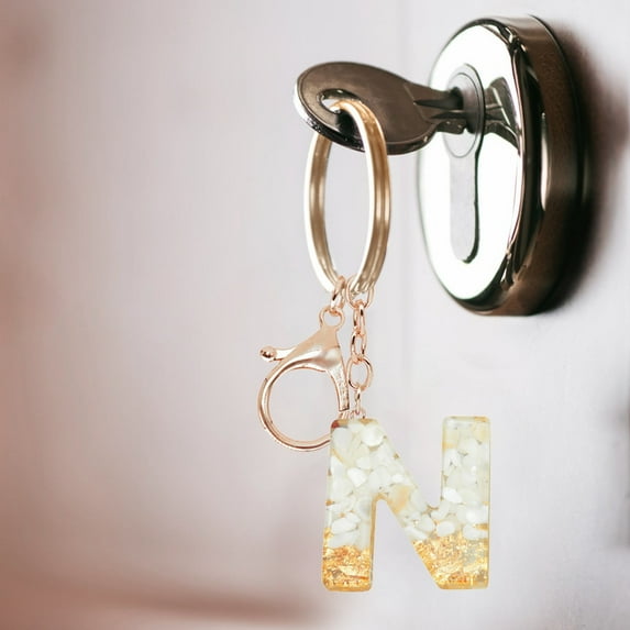 Personalized Resin Letter Keychain Colorful Translucent Pendant for Women Girls