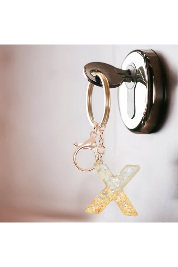 Personalized Resin Letter Keychain Custom Translucent Alphabet Pendant Charm
