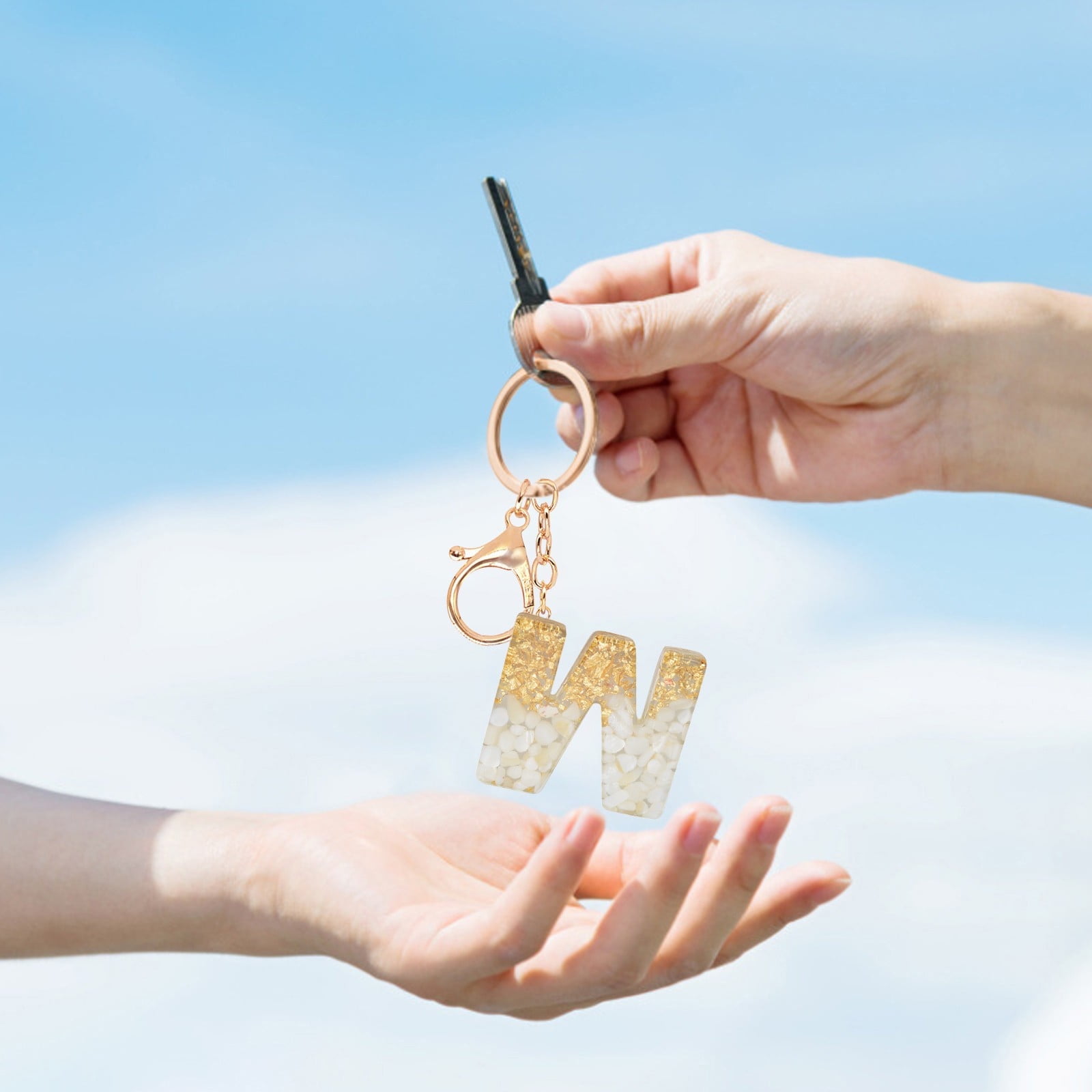 Personalized Resin Letter Keychain Custom Translucent Alphabet Pendant ...