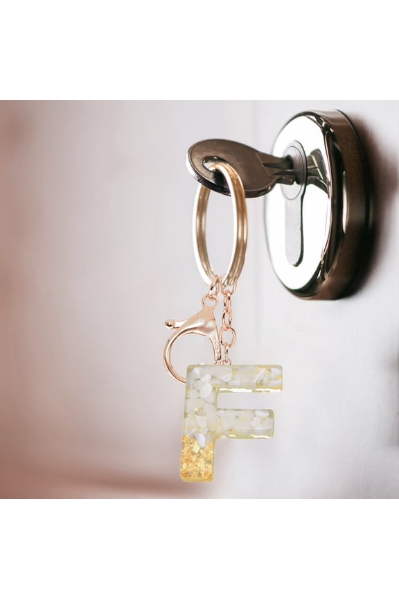 Personalized Resin Letter Keychain Custom Translucent Alphabet Pendant Charm