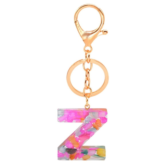 Personalized Resin Translucent Keychain Creative Letter Color Pendant Keychain