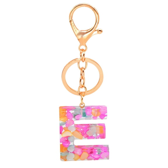 Personalized Resin Translucent Keychain Creative Letter Color Pendant Keychain