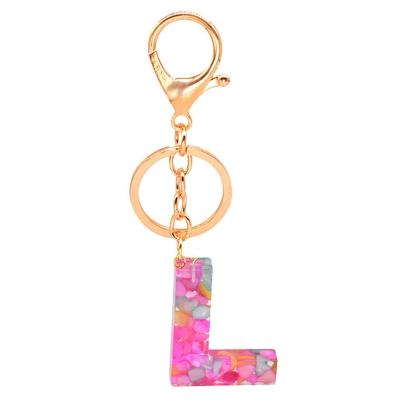 Personalized Resin Translucent Keychain Creative Letter Color Pendant Keychain